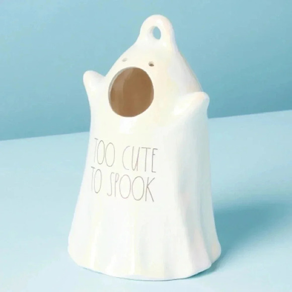 NEW Rae Dunn - TOO CUTE TO SPOOK - Luster Ghost Home Decor Birdhouse by Rae Dunn - Picture 3 of 4